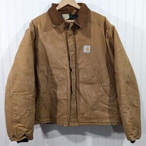 Carhartt JQ186 Duck Canvas Work Jacket Size 50 XXL Quilted Lined Brown 1989 VTG